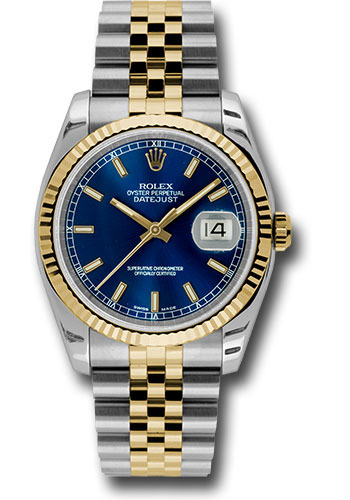 Rolex Watches - Datejust Mens - Steel and Gold Yellow Gold - Fluted Bezel - Jubilee - Style No: 116233blsj