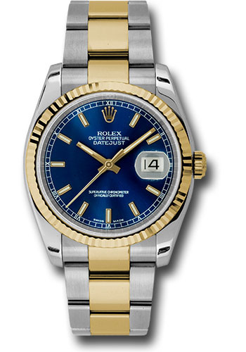 Rolex Watches - Datejust Mens - Steel and Gold Yellow Gold - Fluted Bezel - Oyster - Style No: 116233blso