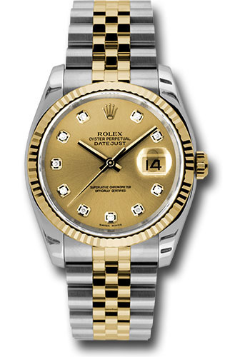 Rolex Watches - Datejust Mens - Steel and Gold Yellow Gold - Fluted Bezel - Jubilee - Style No: 116233chdj