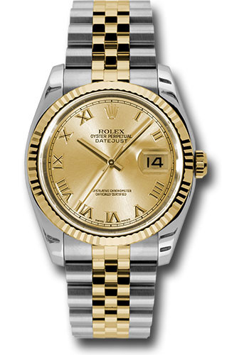 Rolex Watches - Datejust Mens - Steel and Gold Yellow Gold - Fluted Bezel - Jubilee - Style No: 116233chrj