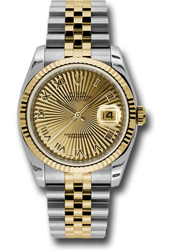 Rolex Watches - Datejust Mens - Steel and Gold Yellow Gold - Fluted Bezel - Jubilee - Style No: 116233chsbrj