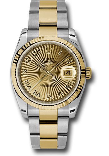 Rolex Watches - Datejust Mens - Steel and Gold Yellow Gold - Fluted Bezel - Oyster - Style No: 116233chsbro