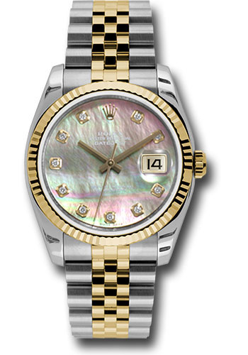 Rolex Watches - Datejust 36mm - Steel and Gold Yellow Gold - Fluted Bezel - Jubilee - Style No: 116233 dkmdj