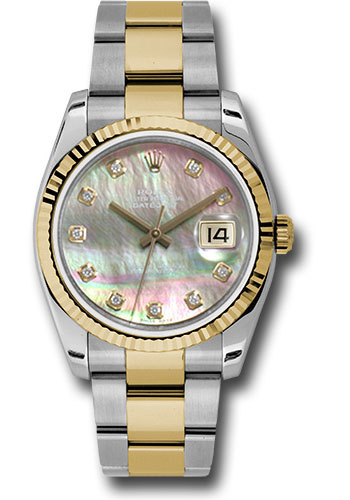 Rolex Watches - Datejust 36mm - Steel and Gold Yellow Gold - Fluted Bezel - Oyster - Style No: 116233 dkmdo