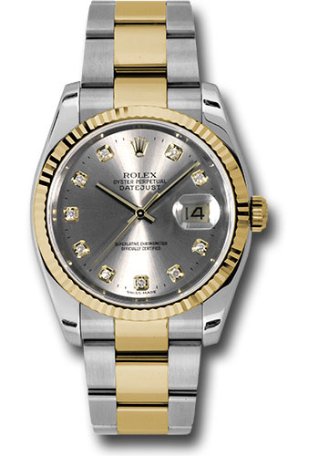 Rolex Watches - Datejust Mens - Steel and Gold Yellow Gold - Fluted Bezel - Oyster - Style No: 116233gdo