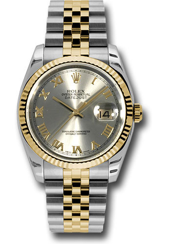 Rolex Watches - Datejust Mens - Steel and Gold Yellow Gold - Fluted Bezel - Jubilee - Style No: 116233grj