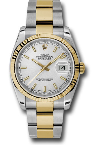 Rolex Watches - Datejust Mens - Steel and Gold Yellow Gold - Fluted Bezel - Oyster - Style No: 116233sso