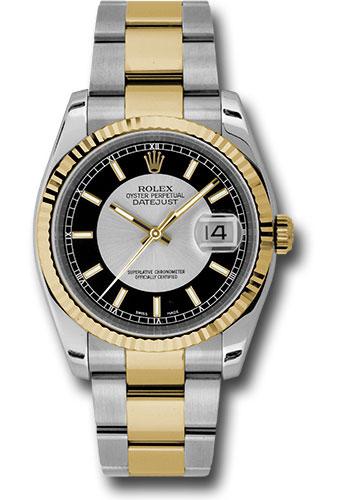 Rolex Watches - Datejust Mens - Steel and Gold Yellow Gold - Fluted Bezel - Oyster - Style No: 116233stbkso