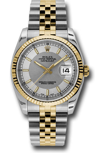 Rolex Watches - Datejust Mens - Steel and Gold Yellow Gold - Fluted Bezel - Jubilee - Style No: 116233stsisj