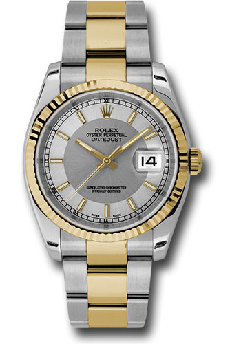 Rolex Watches - Datejust Mens - Steel and Gold Yellow Gold - Fluted Bezel - Oyster - Style No: 116233stsiso