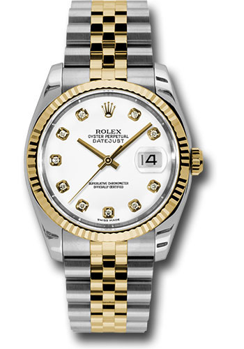 Rolex Watches - Datejust Mens - Steel and Gold Yellow Gold - Fluted Bezel - Jubilee - Style No: 116233wdj
