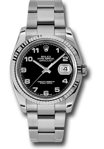 Rolex Watches - Datejust Mens - Steel Fluted Bezel - Oyster Bracelet - Style No: 116234bkao