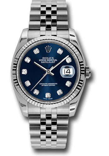 Rolex Watches - Datejust 36mm - Steel Fluted Bezel - Jublilee Bracelet - Style No: 116234 bldj