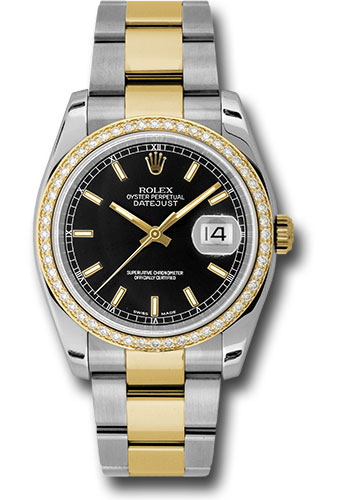 Rolex Watches - Datejust 36mm - Steel and Gold Yellow Gold Dia Bezel - Oyster - Style No: 116243 bkio