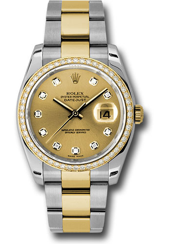 Rolex Watches - Datejust 36mm - Steel and Gold Yellow Gold Dia Bezel - Oyster - Style No: 116243 chdo