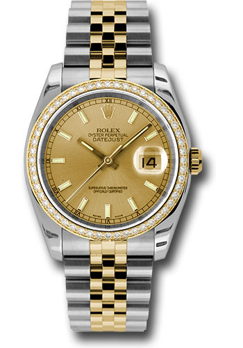 Rolex Watches - Datejust 36mm - Steel and Gold Yellow Gold Dia Bezel - Jublilee - Style No: 116243 chij