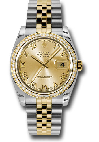 Rolex Watches - Datejust 36mm - Steel and Gold Yellow Gold Dia Bezel - Jublilee - Style No: 116243 chrj
