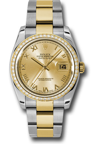 Rolex Watches - Datejust 36mm - Steel and Gold Yellow Gold Dia Bezel - Oyster - Style No: 116243 chro