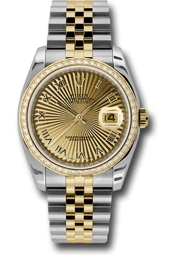 Rolex Watches - Datejust 36mm - Steel and Gold Yellow Gold Dia Bezel - Jublilee - Style No: 116243 chsbrj