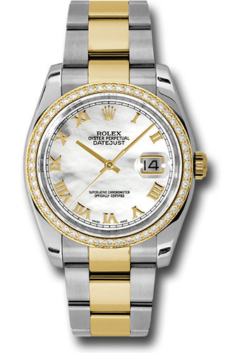 Rolex Watches - Datejust 36mm - Steel and Gold Yellow Gold Dia Bezel - Oyster - Style No: 116243 mro