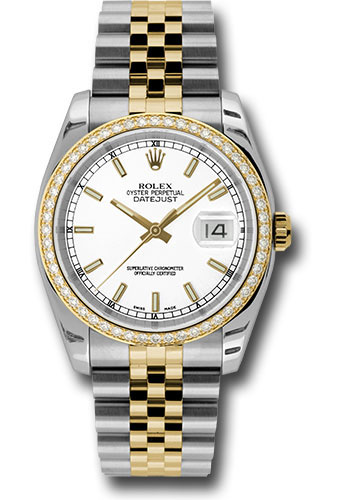 Rolex Watches - Datejust 36mm - Steel and Gold Yellow Gold Dia Bezel - Jublilee - Style No: 116243 wij