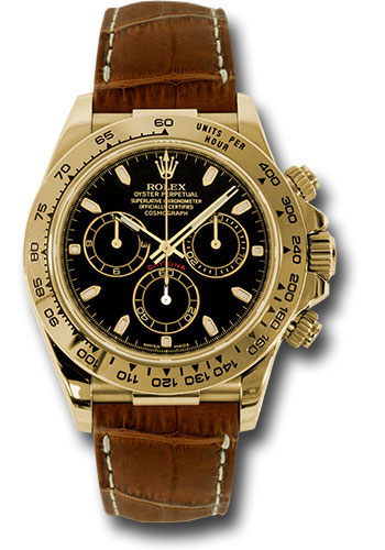 Rolex Watches - Daytona Yellow Gold - Leather Strap - Style No: 116518bksbr