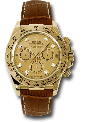 Rolex Watches - Daytona Yellow Gold - Leather Strap - Style No: 116518chdbr