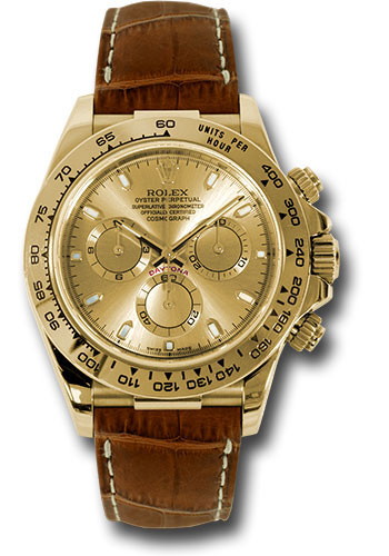 Rolex Watches - Daytona Yellow Gold - Leather Strap - Style No: 116518chsbr