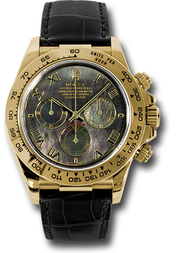 Rolex Watches - Daytona Yellow Gold - Leather Strap - Style No: 116518dkmbk