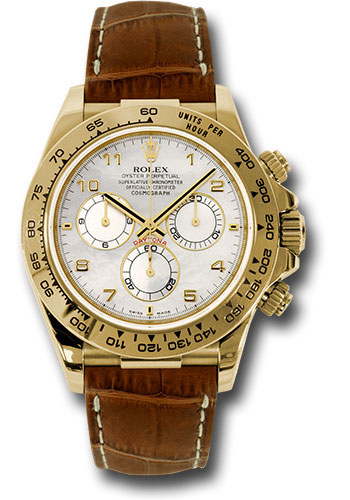 Rolex Watches - Daytona Yellow Gold - Leather Strap - Style No: 116518mabr