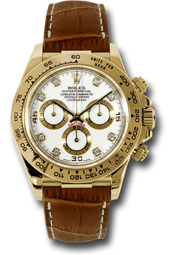 Rolex Watches - Daytona Yellow Gold - Leather Strap - Style No: 116518wdbr