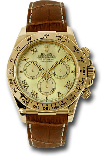 Rolex Watches - Daytona Yellow Gold - Leather Strap - Style No: 116518ym
