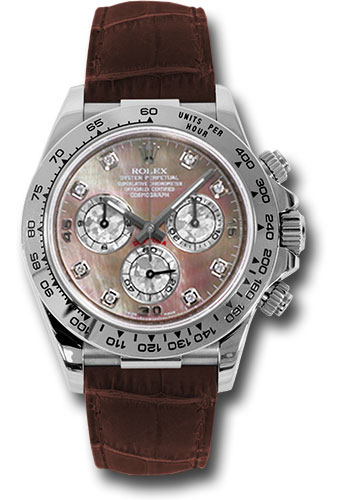 Rolex Watches - Daytona White Gold - Leather Strap - Style No: 116519 dkltmd