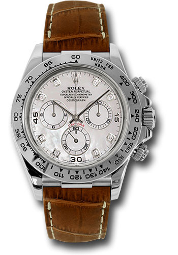 Rolex Watches - Daytona White Gold - Leather Strap - Style No: 116519 mopdia