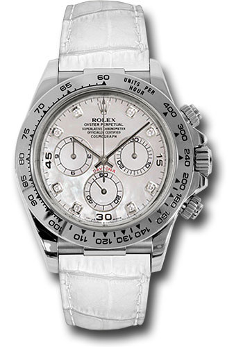Rolex Watches - Daytona White Gold - Leather Strap - Style No: 116519 mopdiaw