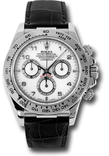 Rolex Watches - Daytona White Gold - Leather Strap - Style No: 116519 wabk