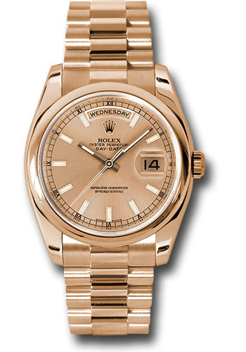 Rolex Watches - Day-Date President Pink Gold - Domed Bezel - President - Style No: 118205chsp