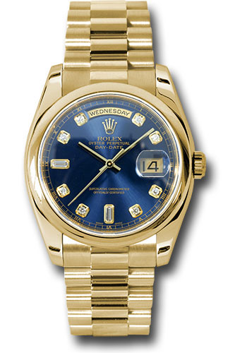 Rolex Watches - Day-Date President Yellow Gold - Domed Bezel - President - Style No: 118208bdp