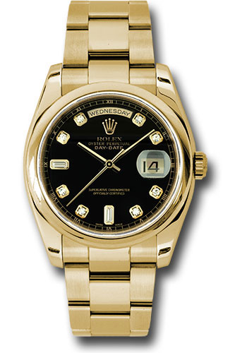 Rolex Watches - Day-Date President Yellow Gold - Domed Bezel - Oyster - Style No: 118208 bkdo