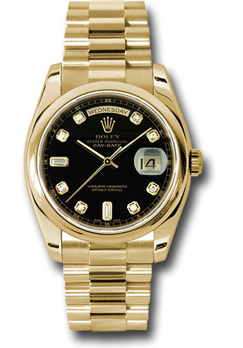 Rolex Watches - Day-Date President Yellow Gold - Domed Bezel - President - Style No: 118208bkdp