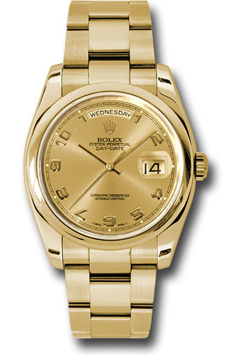 Rolex Watches - Day-Date President Yellow Gold - Domed Bezel - Oyster - Style No: 118208 chao