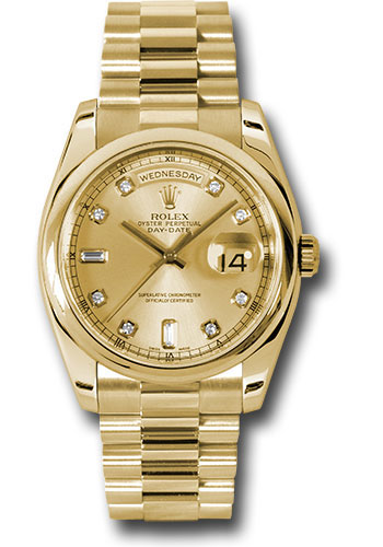 Rolex Watches - Day-Date President Yellow Gold - Domed Bezel - President - Style No: 118208chdp