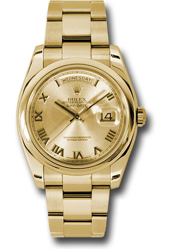 Rolex Watches - Day-Date President Yellow Gold - Domed Bezel - Oyster - Style No: 118208 chro