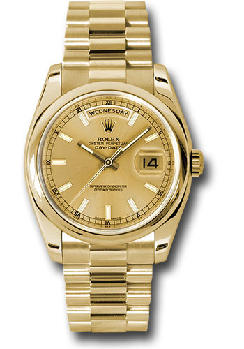 Rolex Watches - Day-Date President Yellow Gold - Domed Bezel - President - Style No: 118208chsp