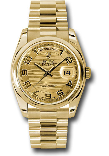 Rolex Watches - Day-Date President Yellow Gold - Domed Bezel - President - Style No: 118208chwap