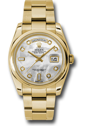 Rolex Watches - Day-Date President Yellow Gold - Domed Bezel - Oyster - Style No: 118208 mdo