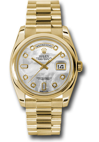 Rolex Watches - Day-Date President Yellow Gold - Domed Bezel - President - Style No: 118208mdp