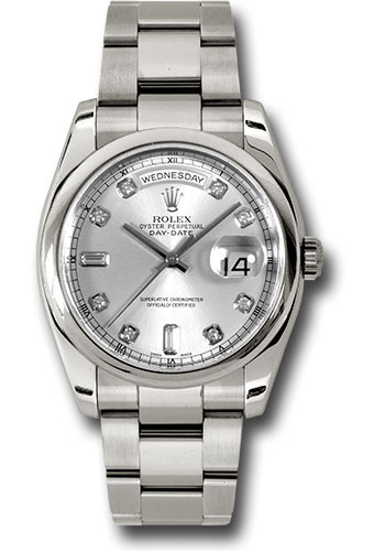 Rolex Watches - Day-Date President White Gold - Domed Bezel - Oyster - Style No: 118209 sdo