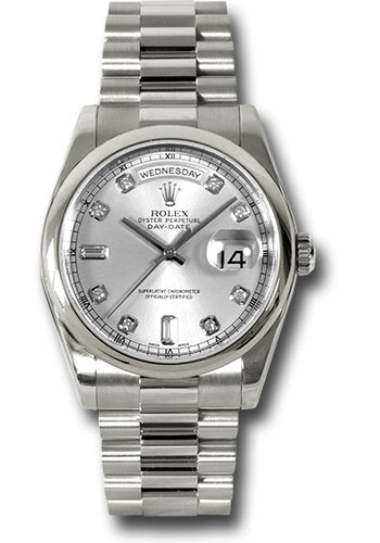 Rolex Watches - Day-Date President White Gold - Domed Bezel - President - Style No: 118209 sdp
