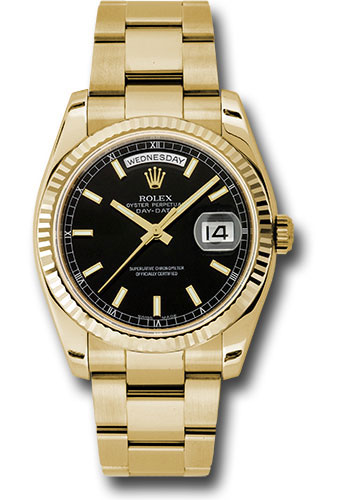 Rolex Watches - Day-Date President Yellow Gold - Fluted Bezel - Oyster - Style No: 118238bkso